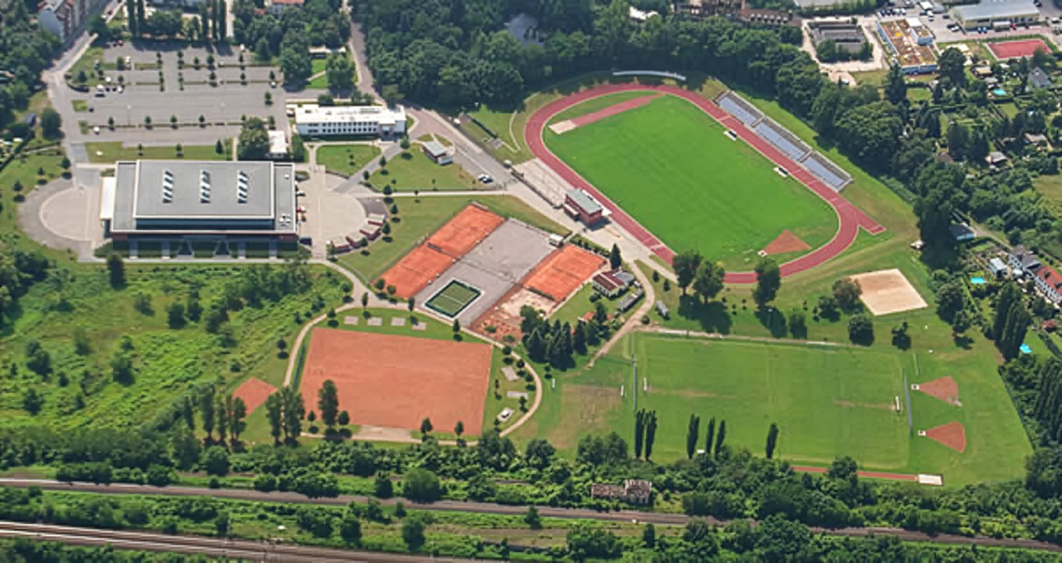 Stadionkomplex Weißenfels von oben