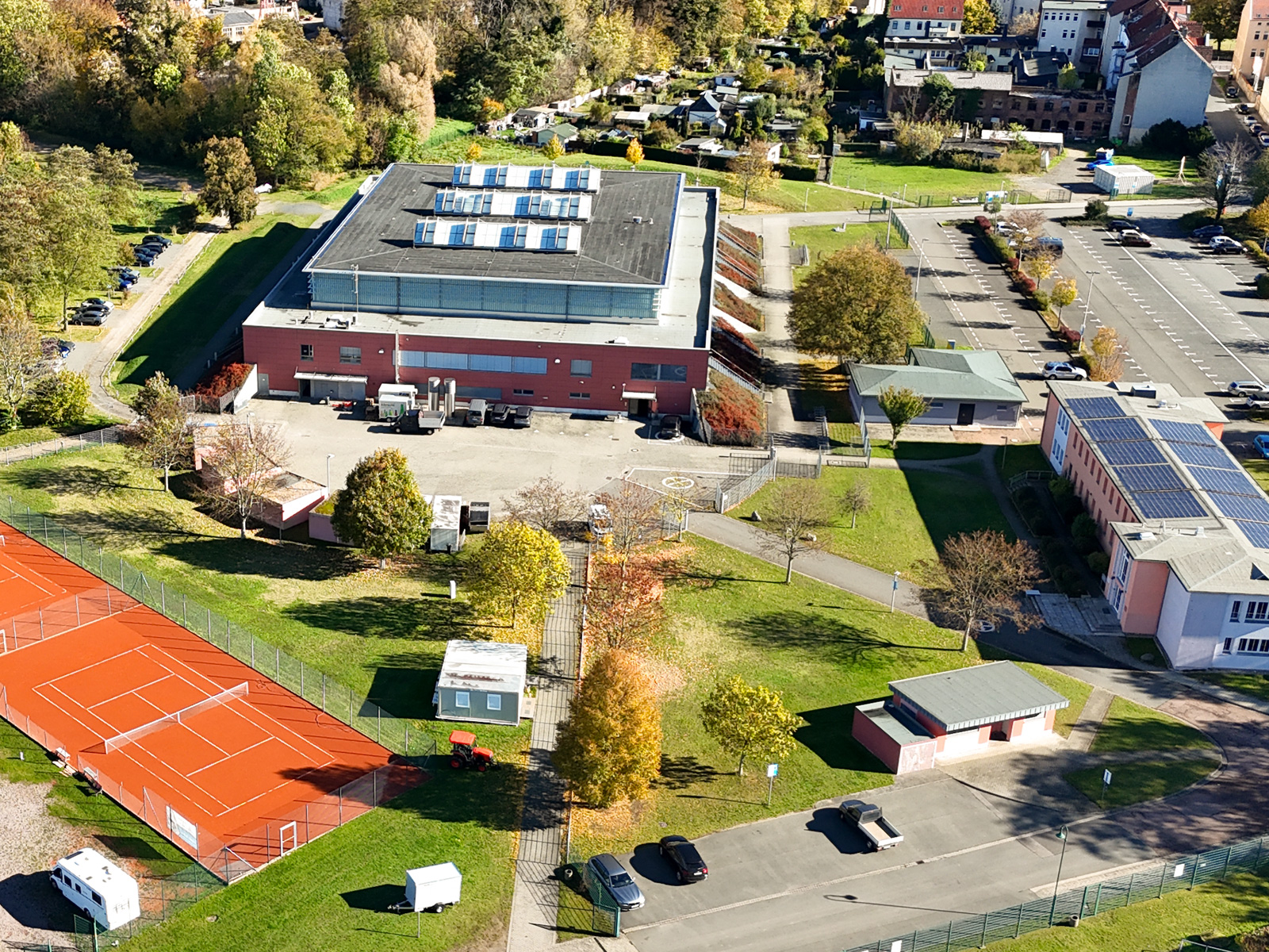 Stadthalle Weissenfels Luftaufnahme