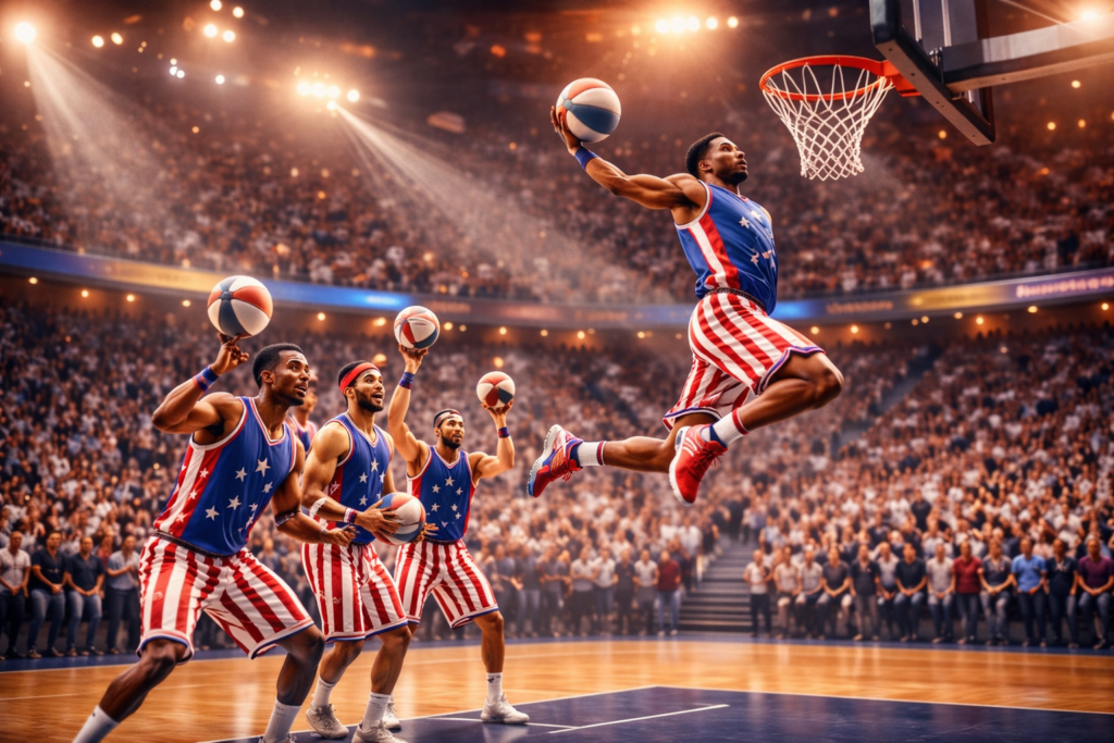 Basketballer bei einer Show